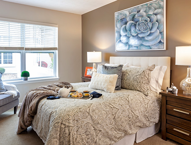 An apartment at The Legacy at Erie Station.