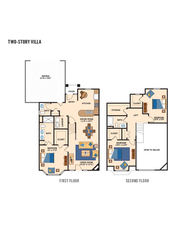 Villa floor plan for The Legacy at Erie Station.