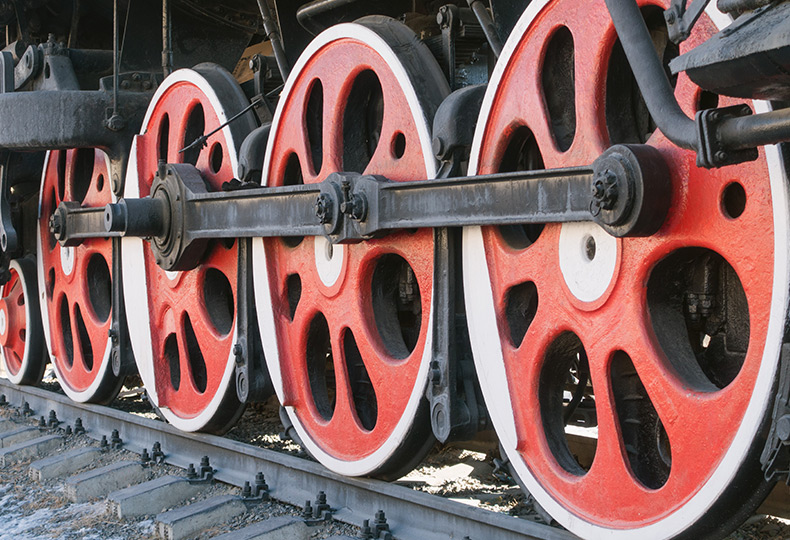 Train wheels.