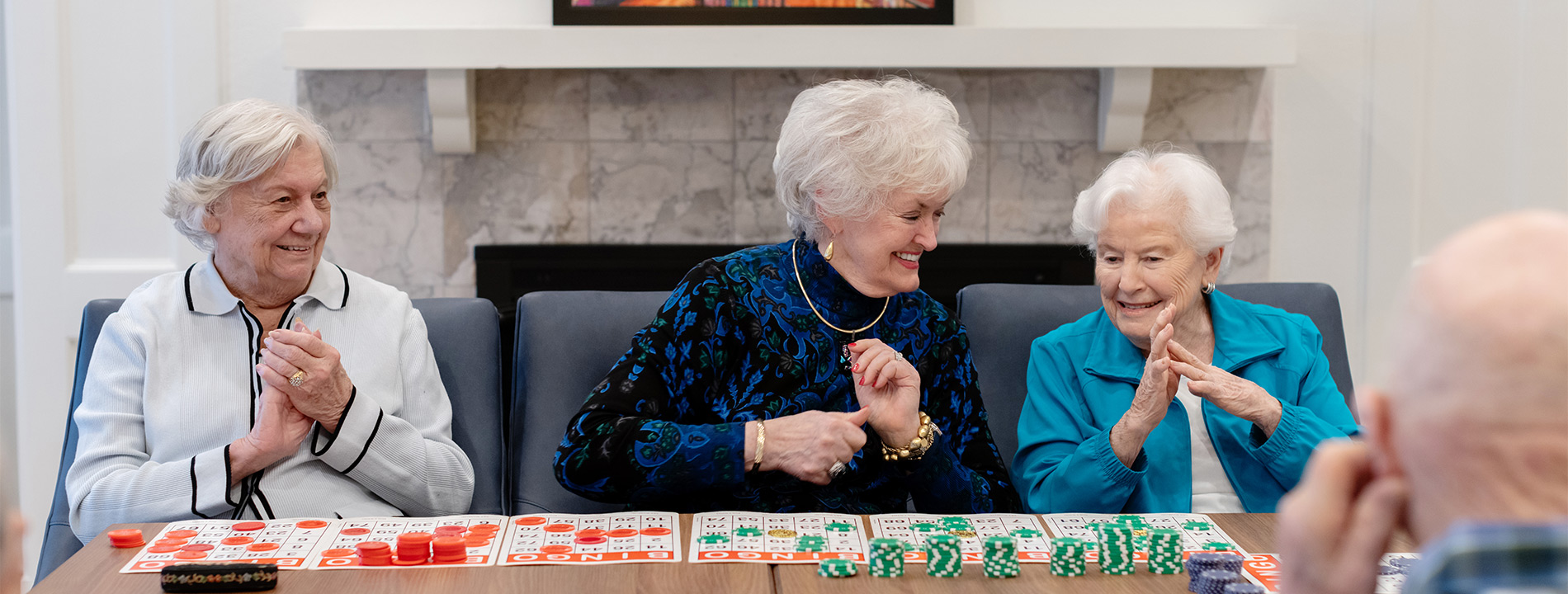 People playing bingo.