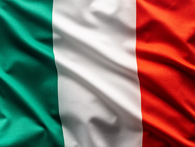 The Italian flag.