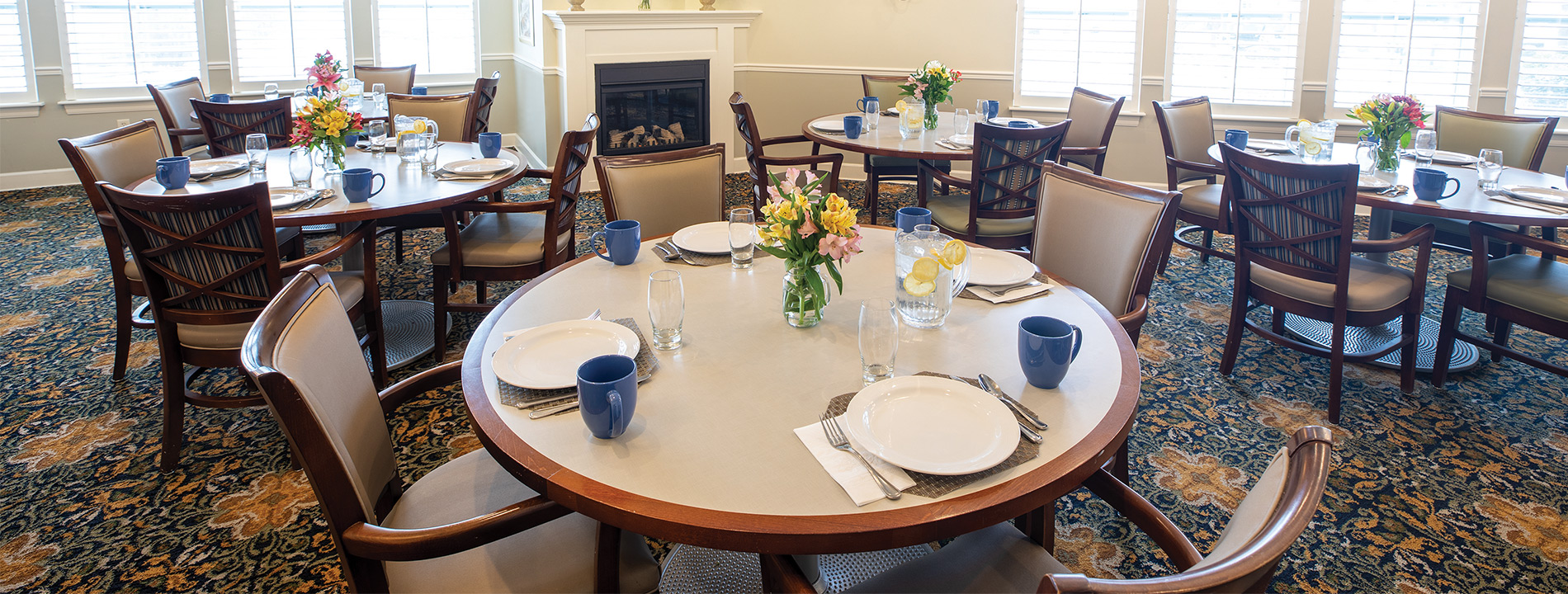 A dining area at The Legacy at Park Crescent.
