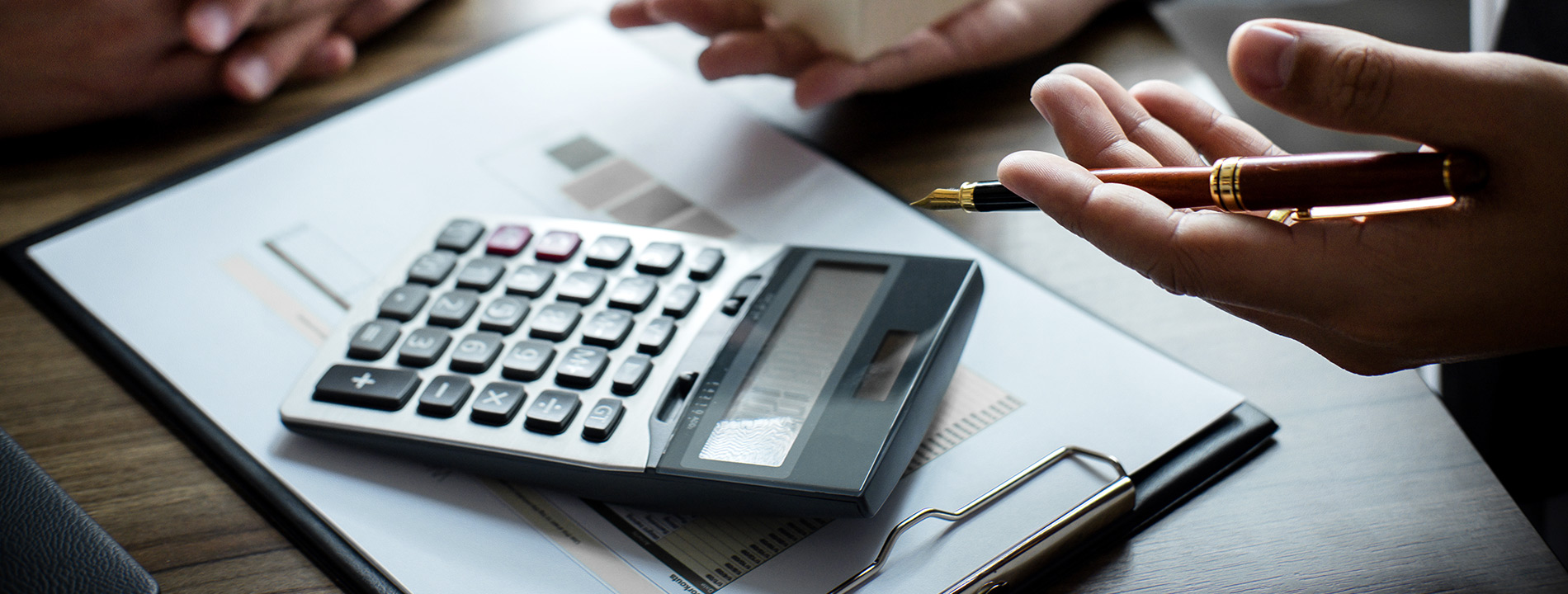 Calculator and documents.