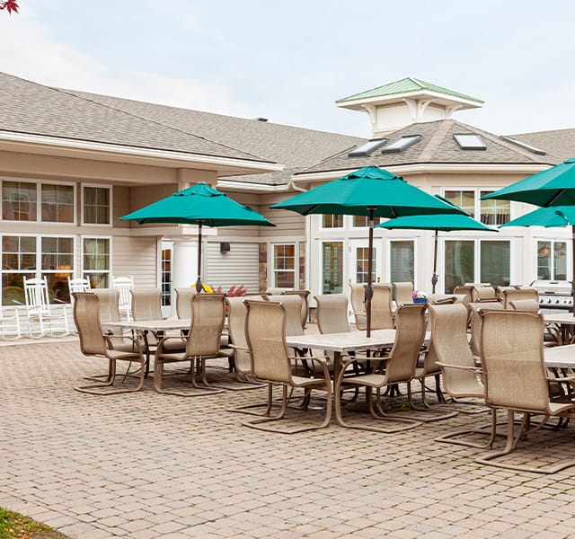 A courtyard at The Legacy at Fairways.