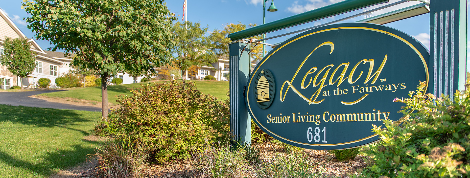 The Legacy at the Fairways sign.