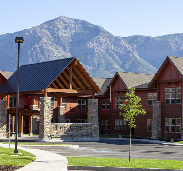 The Lodge at North Ogden building entrance.