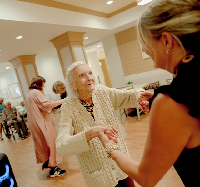 People dancing together.