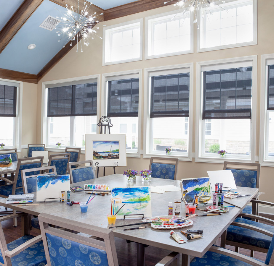 Pinebrook dining room with seating area.