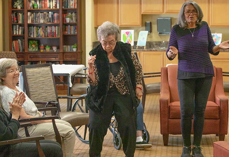 Residents enjoying an activity.
