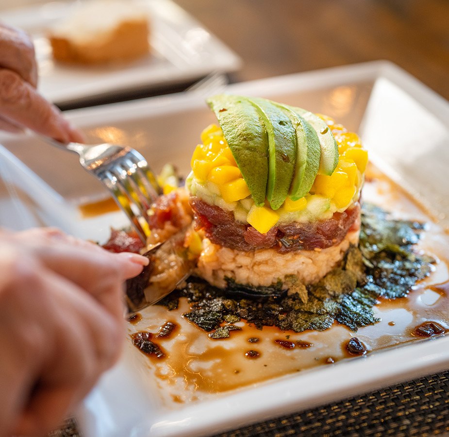 A plate of food.
