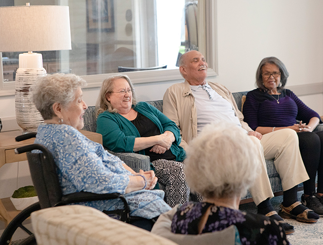 Residents are participating in an activity.