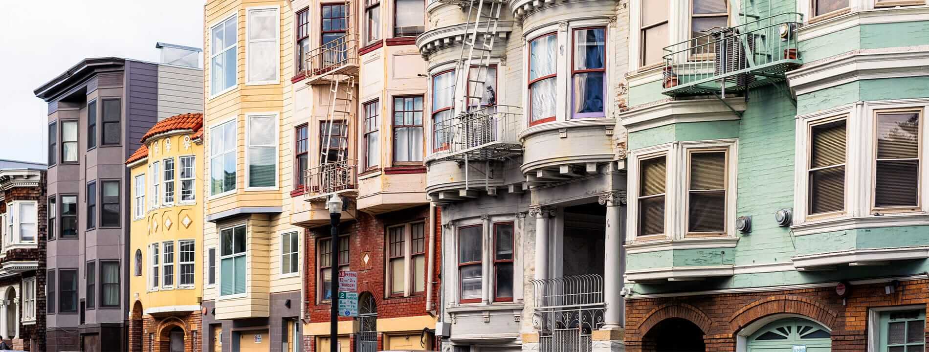 Colorful neighborhood in San Francisco.