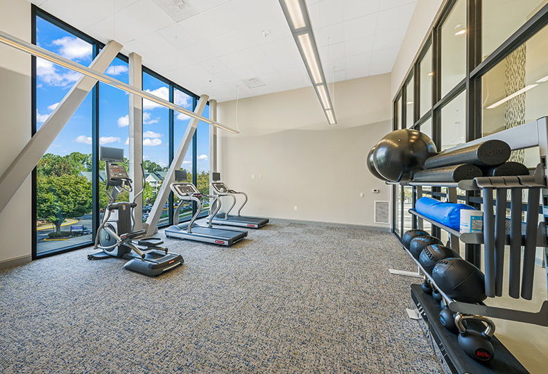 The fitness center.