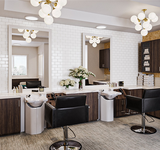two hair salon stations