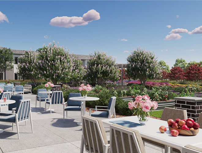 courtyard with outdooring dining