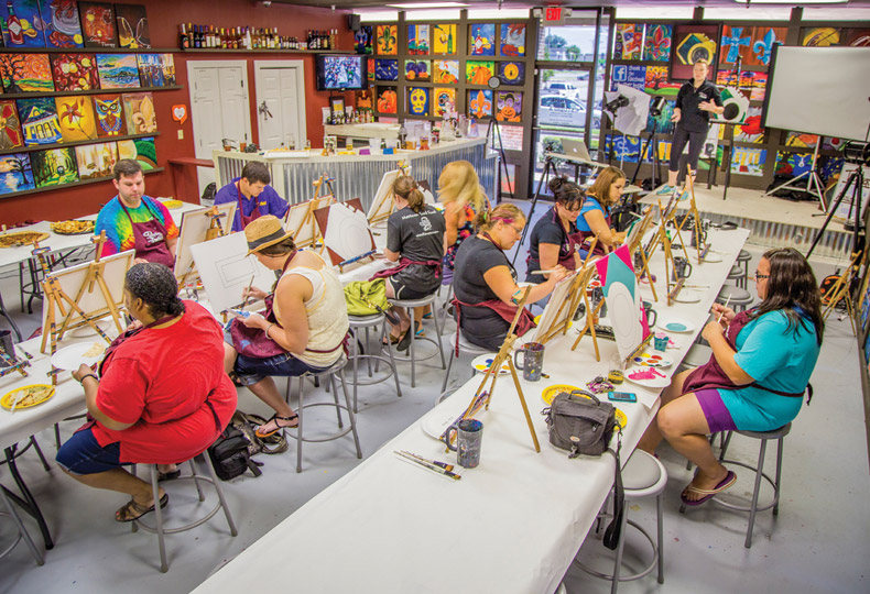 Painting with a twist event in Aurora, Colorado.