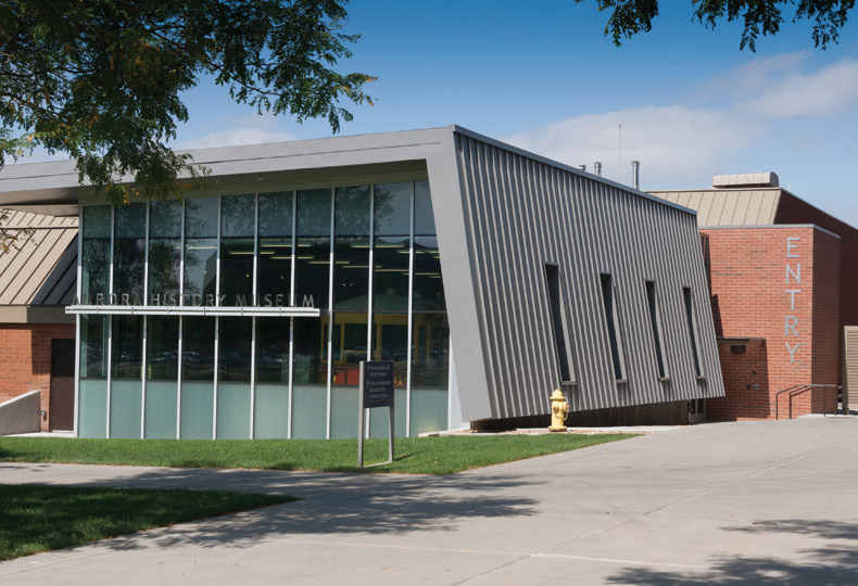 An outdoor shot of the history Museum in Aurora, Colorado.