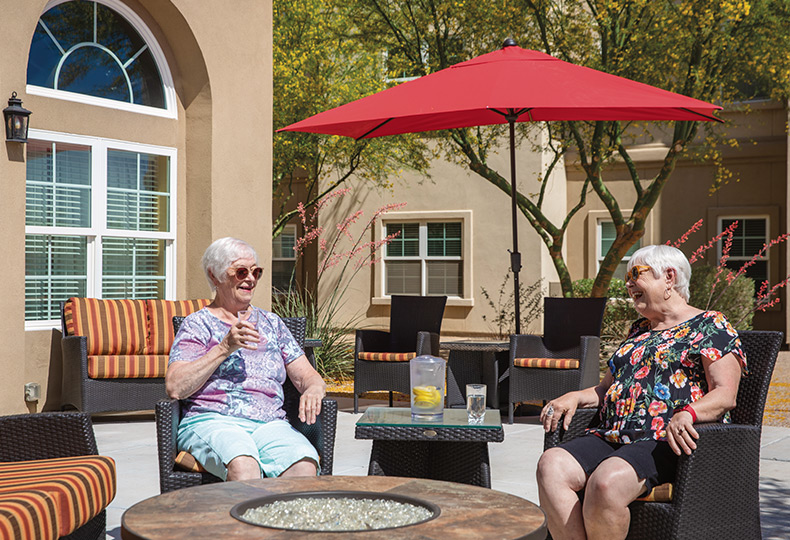 A patio at St. Andrews Village.