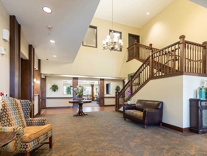 The lobby at Summit Senior Living.