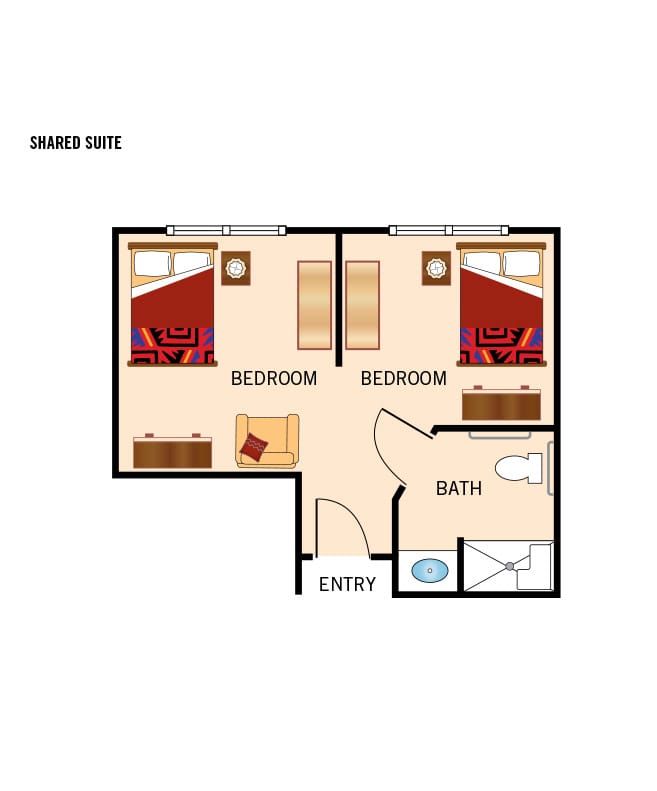 Memory care shared floor plan for Summit Senior Living