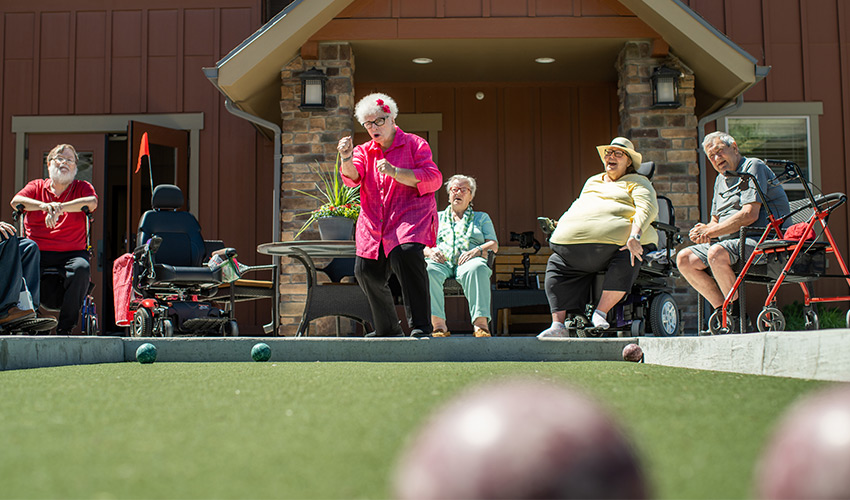 People playing bocce ball.