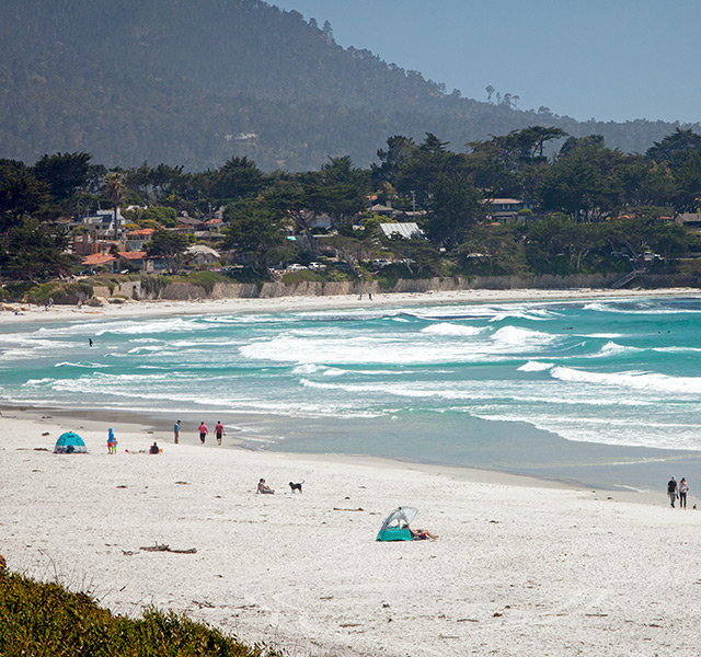 a shot of the Carmel beach and its pristine water