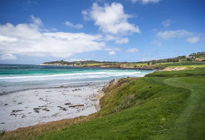 The golf course overlooking the beach.
