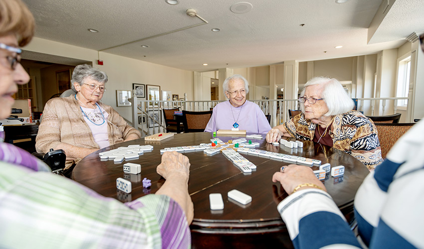 A group of people playing a game.