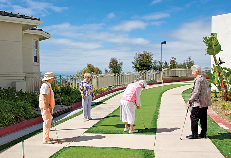 Residents are playing golf.