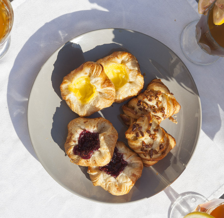 A table with pastries.