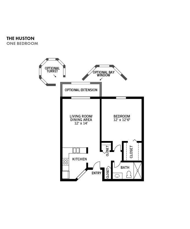 Independent Living 1 bedroom apartment, The Fountains at Bronson Place in Kalamazoo, MI
