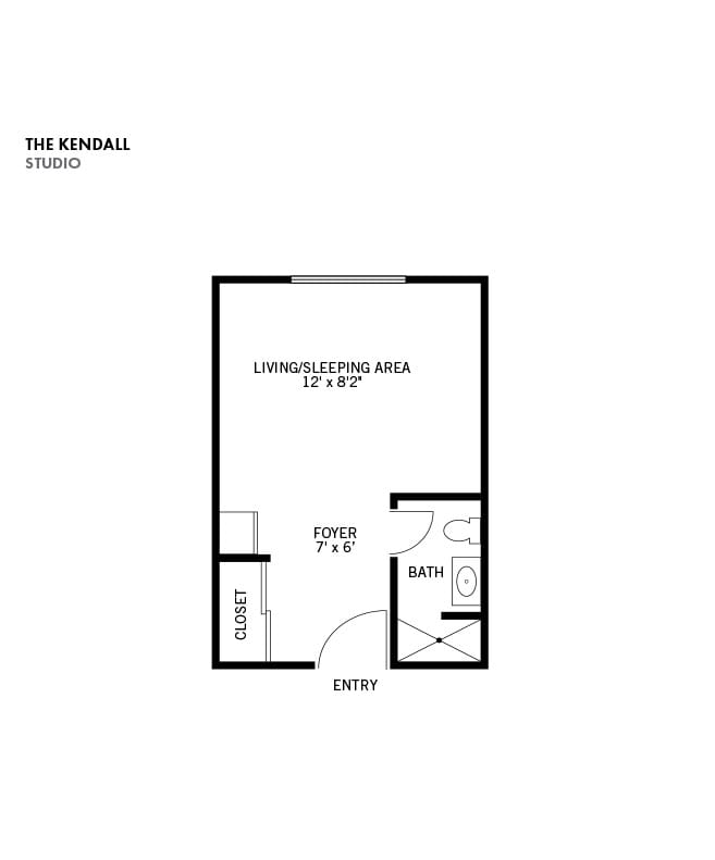 Memory Care studio apartment, The Fountains at Bronson Place in Kalamazoo, MI