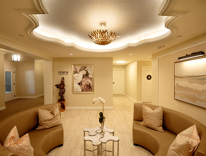 A spa waiting room.