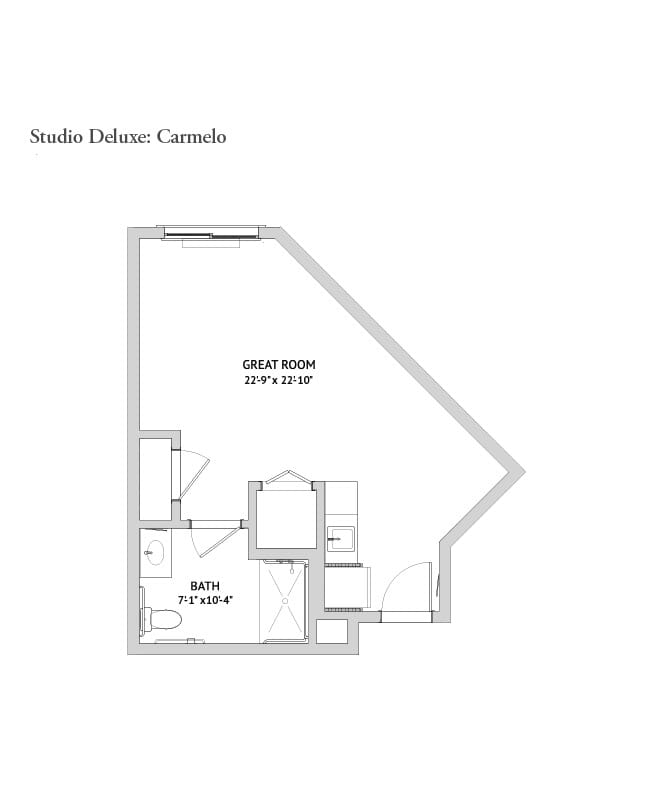 Assisted living studio floor plan