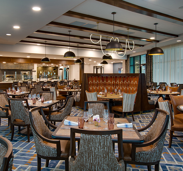 The formal dining room ready for dinner.