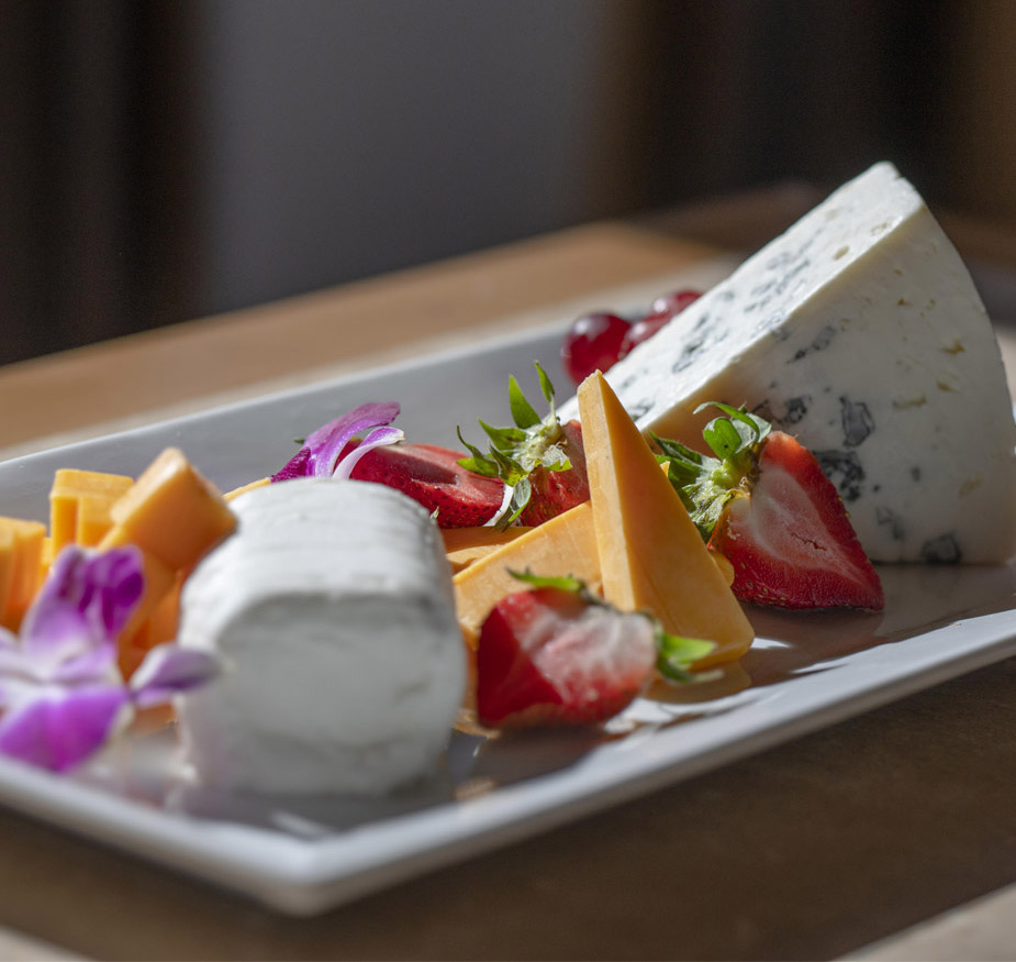 A close up of a chef created meal.