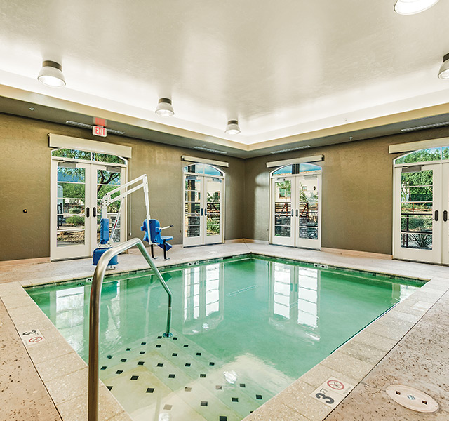 An indoor therapy pool.