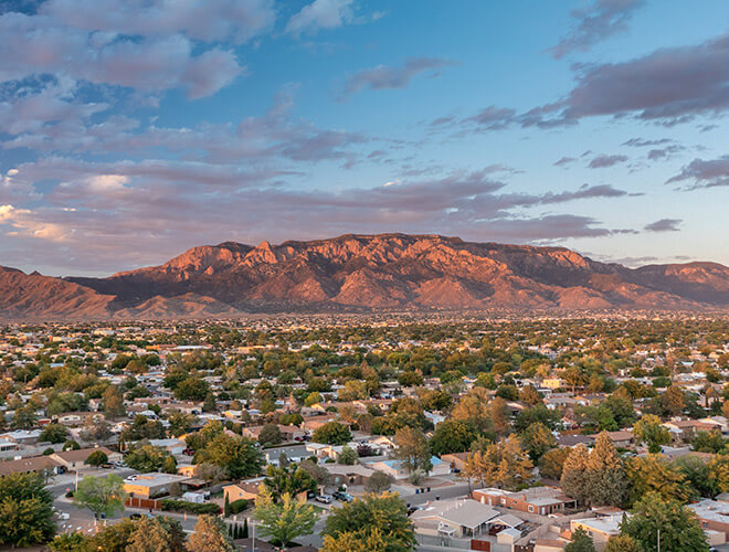 Mountain view and desert.