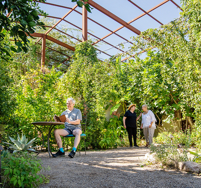 Residents gardening.