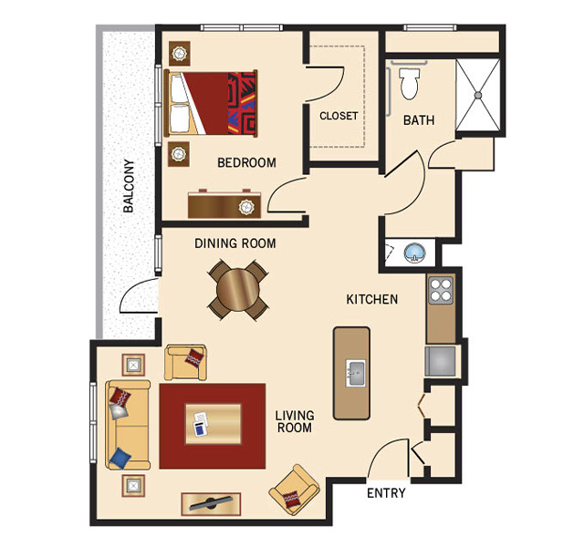 One of the numerous floor plan offerings available at The Preston of The Park Cities
