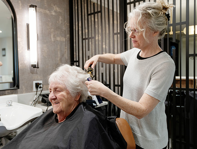 A person at the salon.