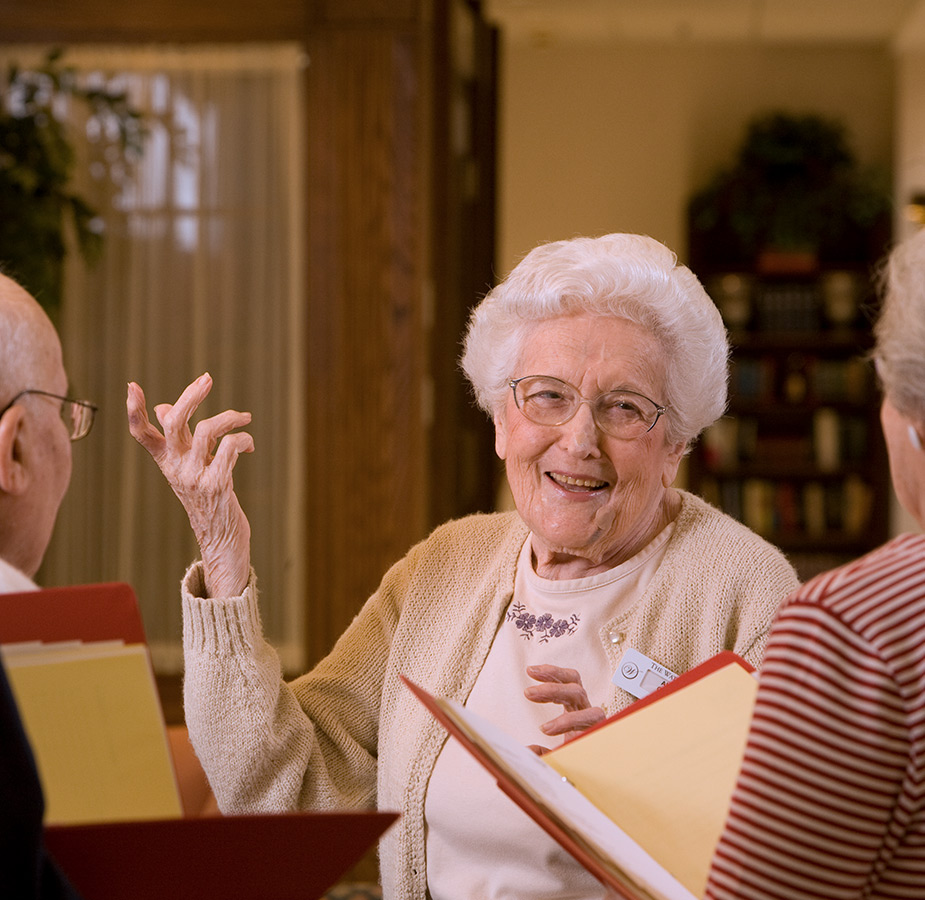 Residents are in a singing group.
