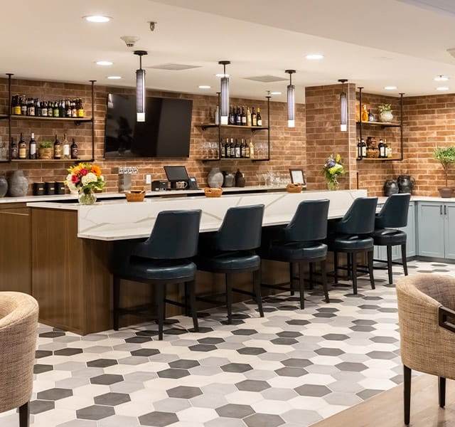 A dining area at The Watermark at St. Peters.
