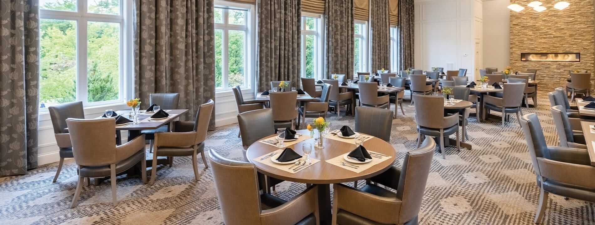 A dining area at The Watermark at St. Peters.