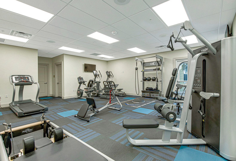 The fitness room at The Watermark at Trinity.