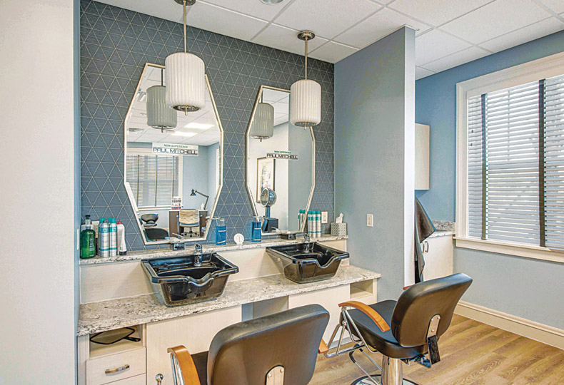 A salon at The Watermark at Trinity.