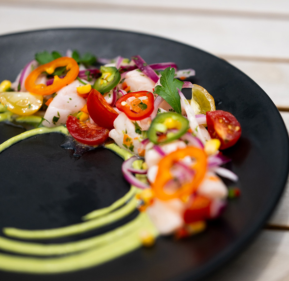 A fresh salad on a plate.