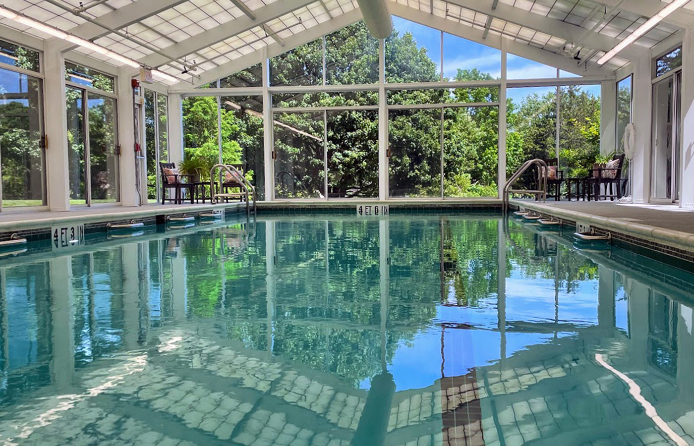 An indoor pool.