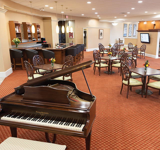 The dining area at The Watermark at 3030 Park.