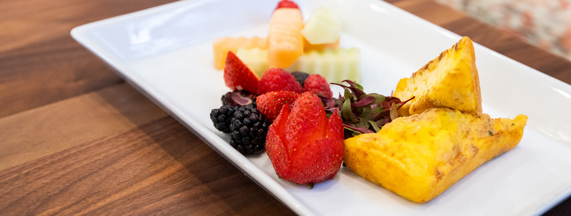 plate of assorted fruit